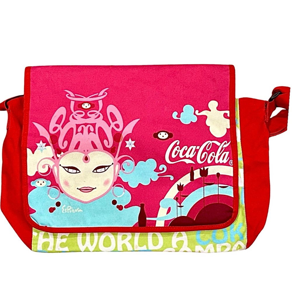 *rare* Vintage COCA-COLA Laptop/Messenger Crossbody/Shoulder Bag in Vibrant Pink